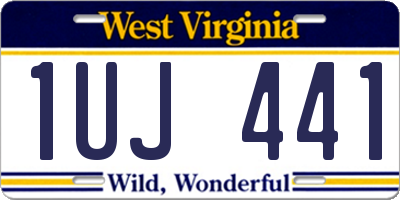 WV license plate 1UJ441