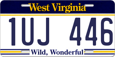 WV license plate 1UJ446