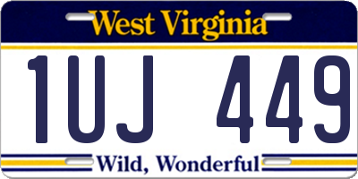 WV license plate 1UJ449