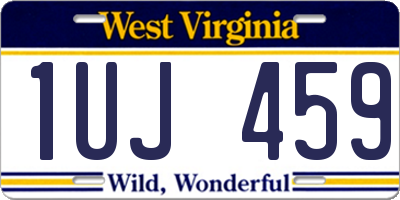 WV license plate 1UJ459