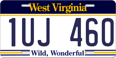 WV license plate 1UJ460