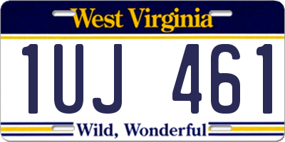 WV license plate 1UJ461