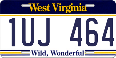 WV license plate 1UJ464