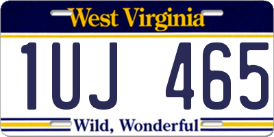 WV license plate 1UJ465