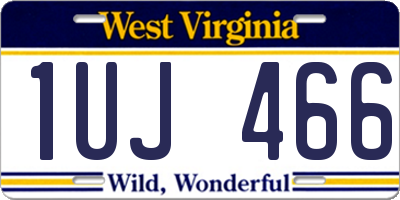 WV license plate 1UJ466