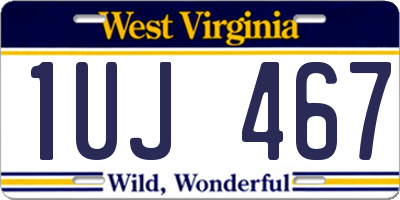 WV license plate 1UJ467