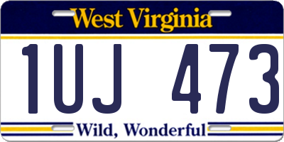 WV license plate 1UJ473