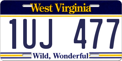 WV license plate 1UJ477