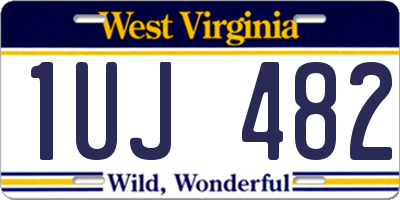 WV license plate 1UJ482