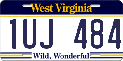 WV license plate 1UJ484