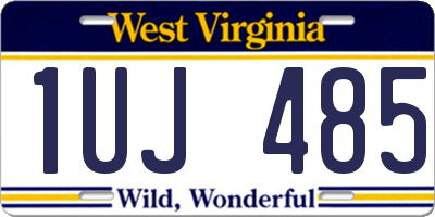 WV license plate 1UJ485