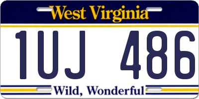 WV license plate 1UJ486