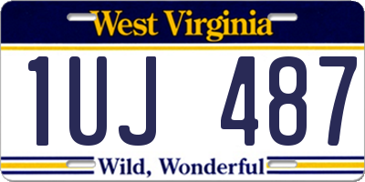 WV license plate 1UJ487
