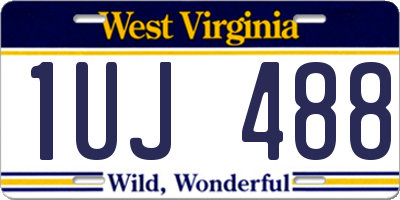 WV license plate 1UJ488