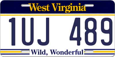 WV license plate 1UJ489