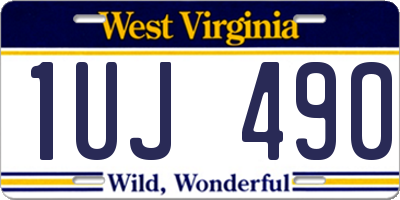 WV license plate 1UJ490