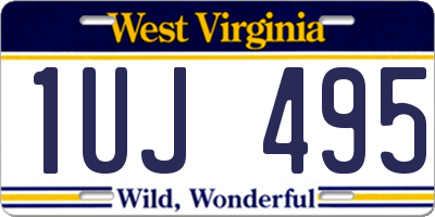 WV license plate 1UJ495