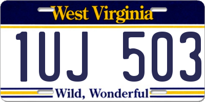 WV license plate 1UJ503