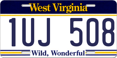 WV license plate 1UJ508