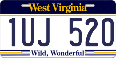 WV license plate 1UJ520
