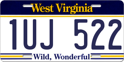 WV license plate 1UJ522