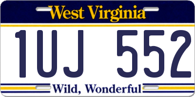 WV license plate 1UJ552