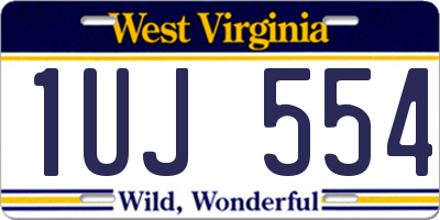 WV license plate 1UJ554