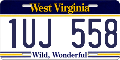 WV license plate 1UJ558