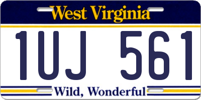 WV license plate 1UJ561