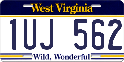WV license plate 1UJ562