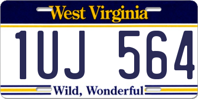 WV license plate 1UJ564