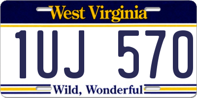 WV license plate 1UJ570