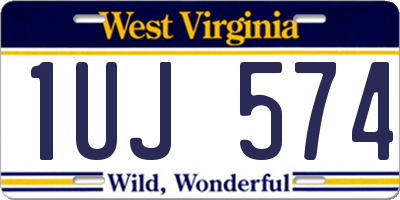 WV license plate 1UJ574