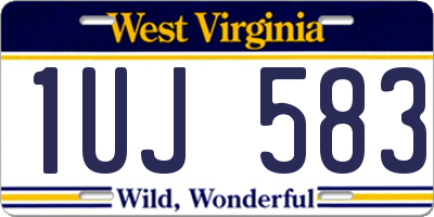 WV license plate 1UJ583