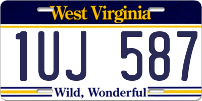 WV license plate 1UJ587