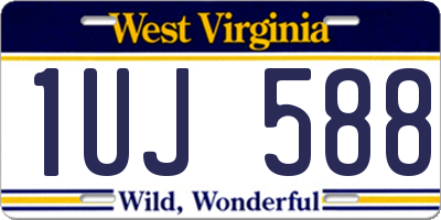 WV license plate 1UJ588