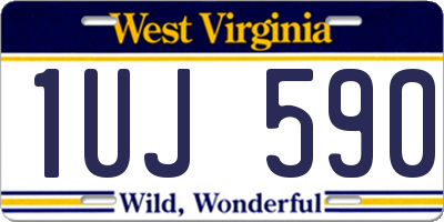 WV license plate 1UJ590