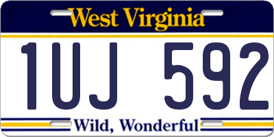 WV license plate 1UJ592