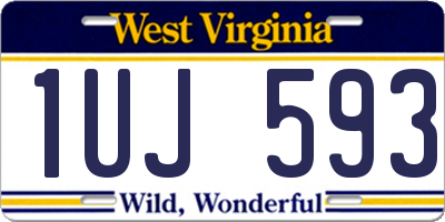 WV license plate 1UJ593