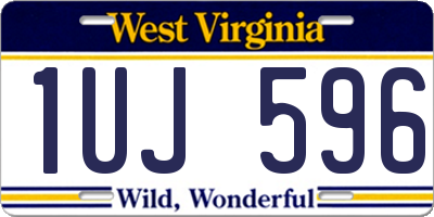WV license plate 1UJ596