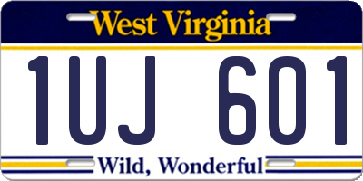 WV license plate 1UJ601