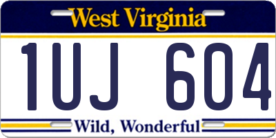 WV license plate 1UJ604