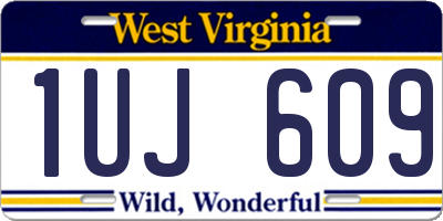 WV license plate 1UJ609