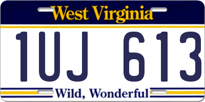 WV license plate 1UJ613