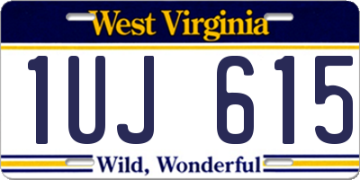 WV license plate 1UJ615