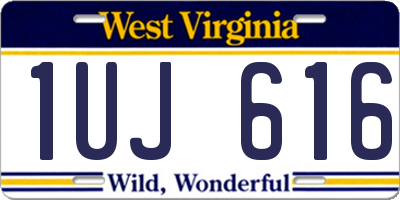 WV license plate 1UJ616