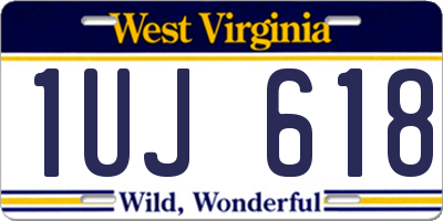 WV license plate 1UJ618