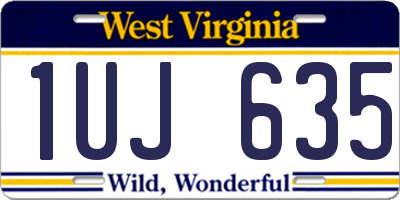 WV license plate 1UJ635