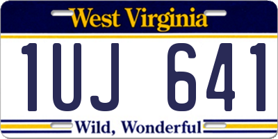 WV license plate 1UJ641