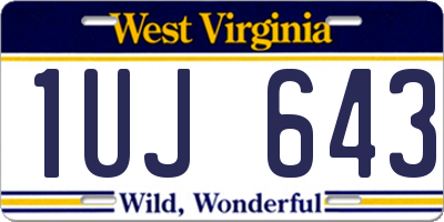 WV license plate 1UJ643